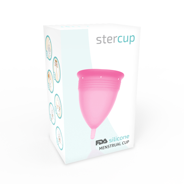 TAÇA STERCUP MENSTRUAL TAMANHO S COR-DE-ROSA SILICONE FDA - Imagen 5