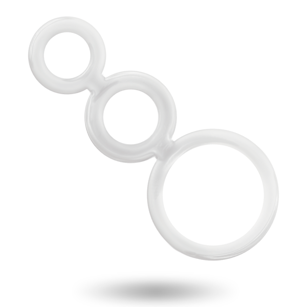 ADDICTED TOYS SET  ANILLOS PENE Y TESTICULOS CLEAR - Imagen 3