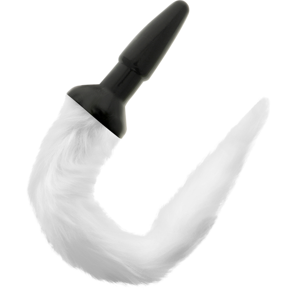 DARKNESS - PLUG ANAL DE SILICONE COM CAUDA BRANCA - Imagen 2