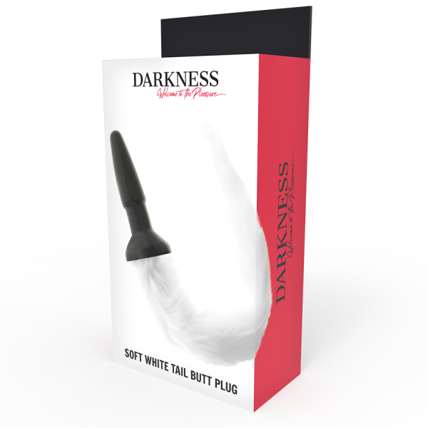 DARKNESS - PLUG ANAL DE SILICONE COM CAUDA BRANCA - Imagen 3