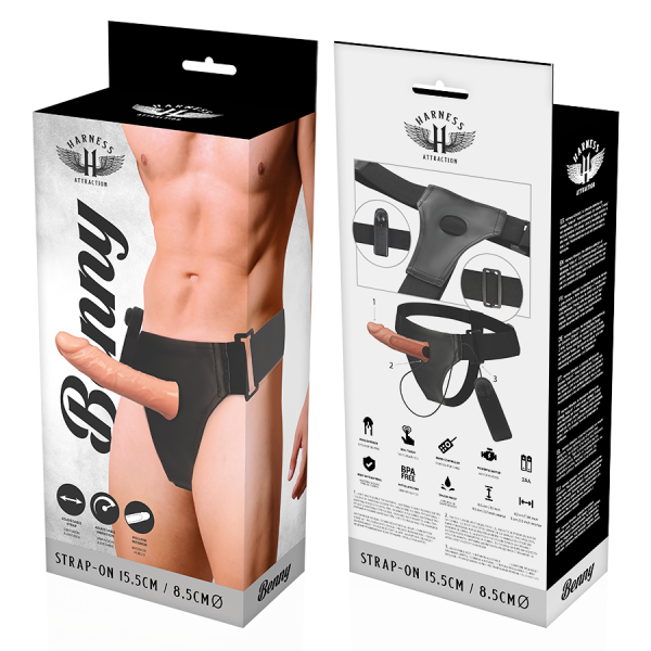 HARNESS ATTRACTION - RNES HOLLOW BENNY COM VIBRADOR 15 X 4,5CM - Imagen 7