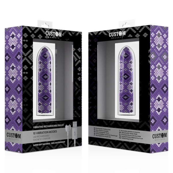 CUSTOM BULLETS - RECHARGEABLE SNAKE PURPLE MAGNETIC BULLET 10V - Imagen 4
