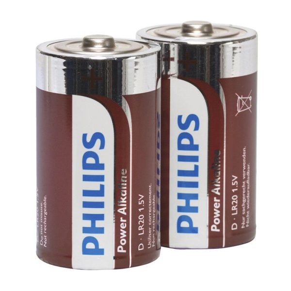 PHILIPS POWER ALKALINE PILA D LR20 BLISTER * 2 - Imagen 2