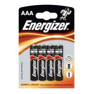 ENERGIZADOR ALCALINA BATERIA ALCALINA AAA LR03 BLISTER * 4