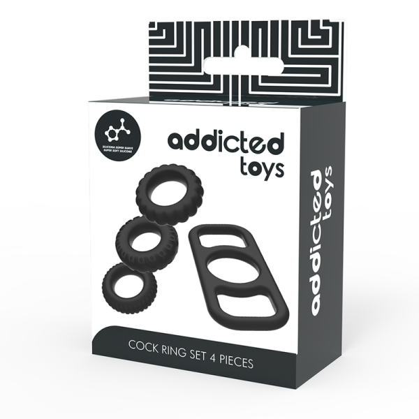 ADDICTED TOYS SET 4 ANILLOS SILICONA PARA EL PENE - Imagen 7