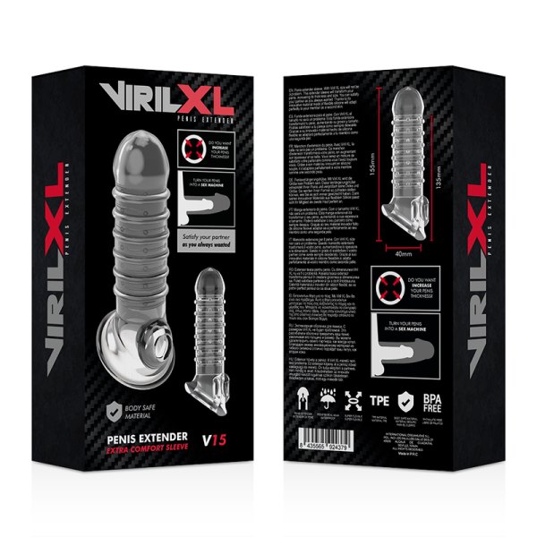 VIRILXL - EXTENSÃO DO PÊNIS E BAINHA V15 TRANSPARENTE - Imagen 8