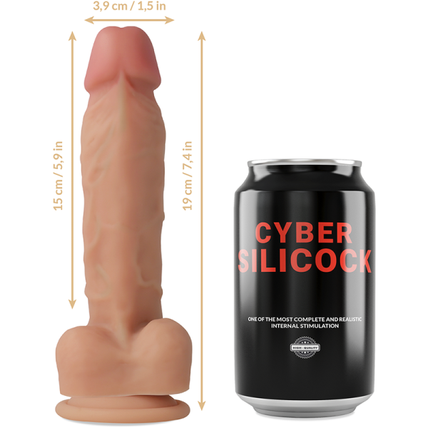 CYBER SILICOCK STRAP-ON LIQUID SILICONE OLIVER COM 3 ANÉIS GRÁTIS - Imagen 6