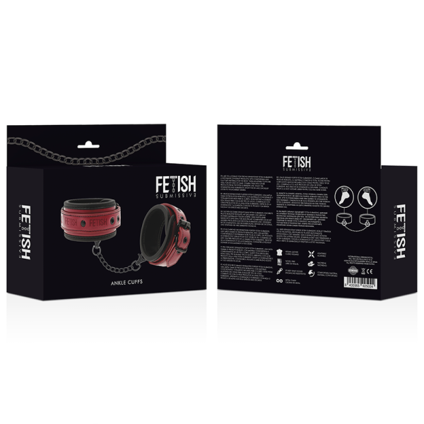 FETISH SUBMISSIVE DARK ROOM - ALGEMAS DE TORNOZELO DE COURO VEGANO COM FORRO DE NEOPRENE - Imagen 8
