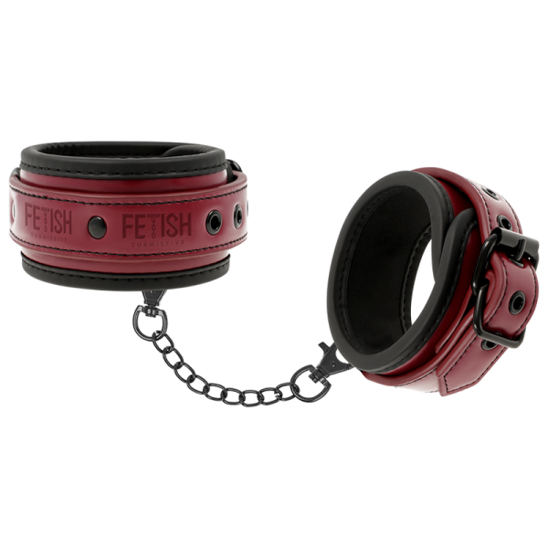 FETISH SUBMISSIVE DARK ROOM - ALGEMAS DE TORNOZELO DE COURO VEGANO COM FORRO DE NEOPRENE - Imagen 2