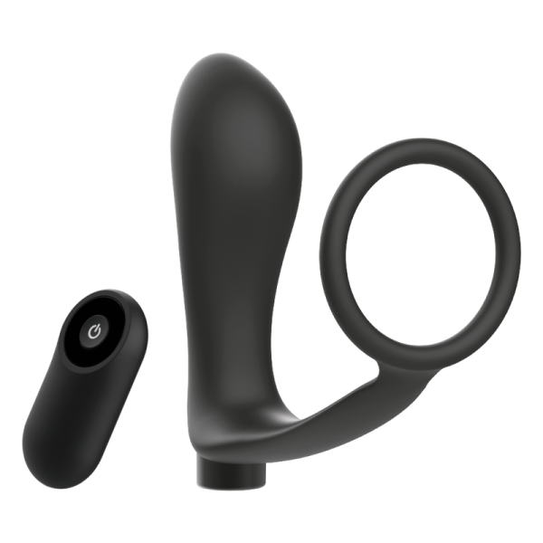ANEL DE PÊNIS DE BRINQUEDOS VICIADOS COM CONTROLE REMOTO ANAL PLUG PRETO RECARREGÁVEL - Imagen 3