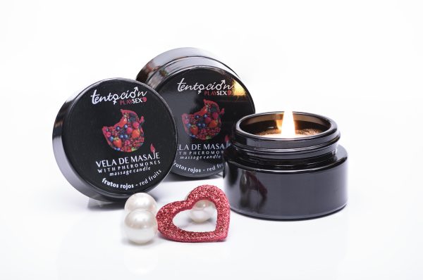 VELA COM FEROMONAS AROMA FRUTOS VERMELHOS 20ML TENTACIÓN PLAY SEX