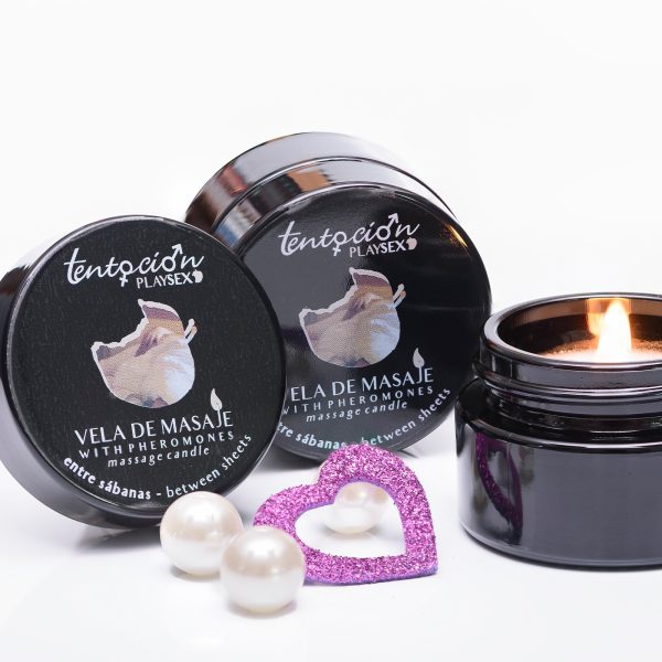 VELA COM FEROMONAS AROMA ENTRE LENÇÓIS 20ML TENTACIÓN PLAY SEX - Imagen 2