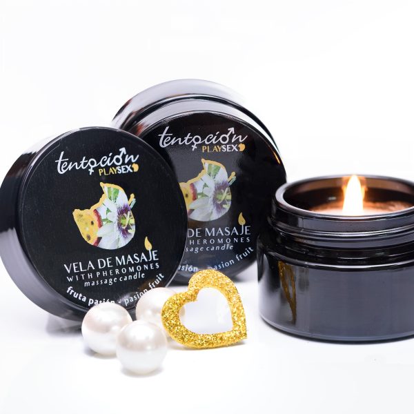 VELA COM FEROMONAS AROMA MARACUJÁ 20ML TENTACIÓN PLAY SEX - Imagen 2