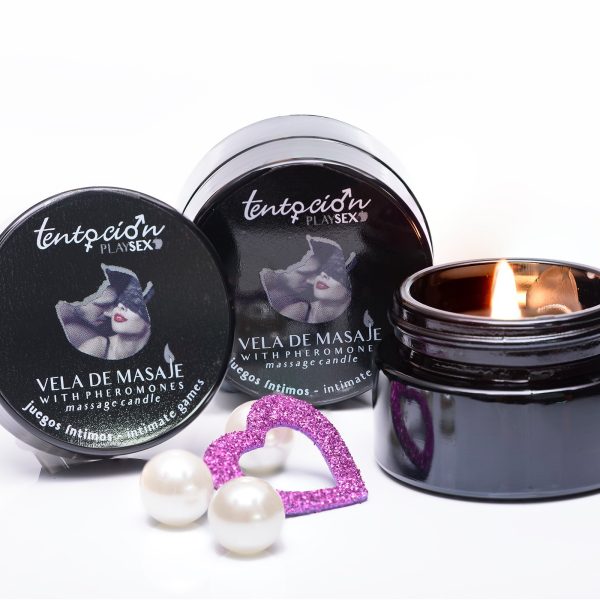 VELA COM FEROMONAS AROMA JOGOS ÍNTIMOS 20ML TENTACIÓN PLAY SEX - Imagen 2