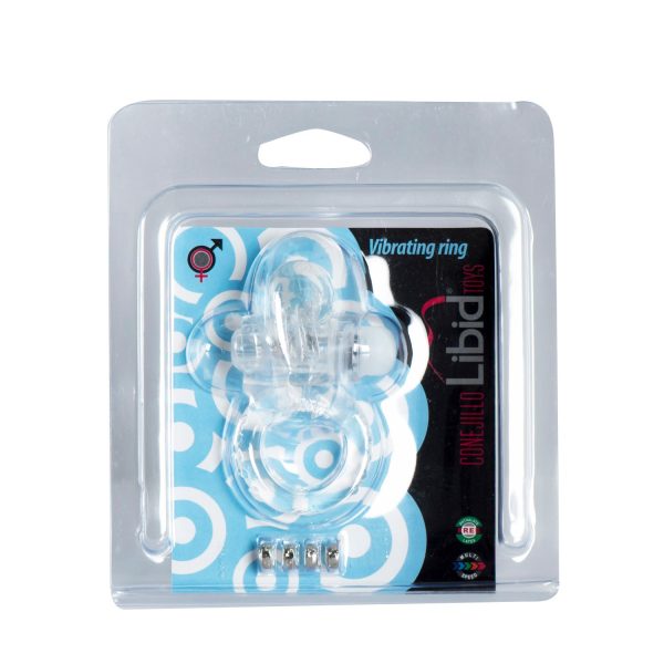 ANEL VIBRATÓRIO CONEJILLO TRANSPARENTE LIBID TOYS - Imagen 3