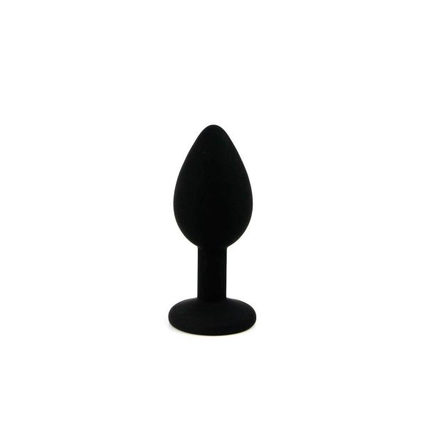 PLUG ANAL DE SILICONE PEQUENO COM JOIA PRETO CANDY LUST - Imagen 2