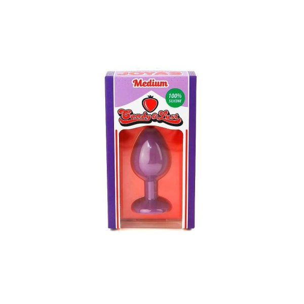 PLUG ANAL DE SILICONE COM JOIA ROXO CANDY LUST - Imagen 3