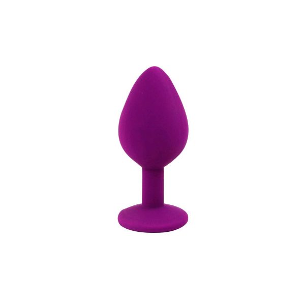 PLUG ANAL DE SILICONE COM JOIA ROXO CANDY LUST - Imagen 2