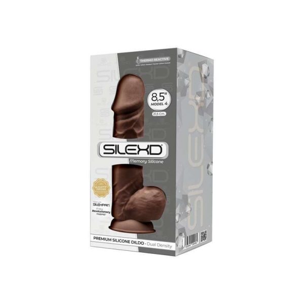 DILDO REALÍSTICO DUAL DENSITY COM TESTÍCULOS CASTANHO MOD. 4 8.5" SILEXD - Imagen 2