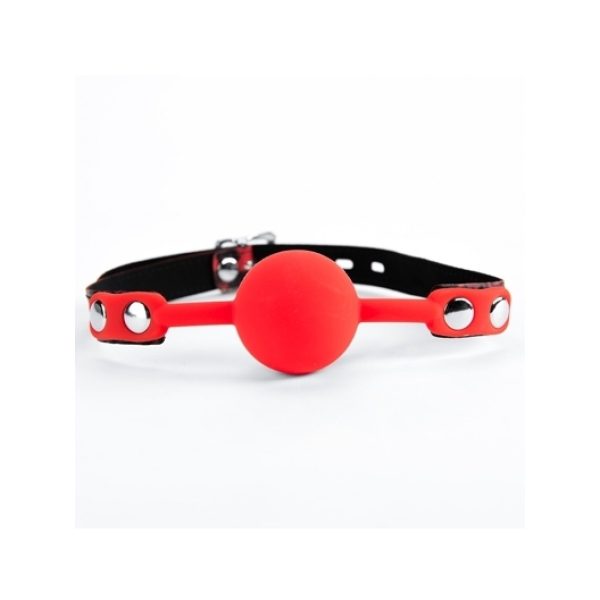 MORDAÇA COM BOLA DE SILICONE RED LEOPARD ARGUS FETISH ARGUS TOYS - Imagen 3