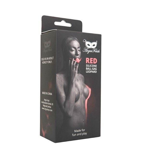 MORDAÇA COM BOLA DE SILICONE RED LEOPARD ARGUS FETISH ARGUS TOYS - Imagen 2