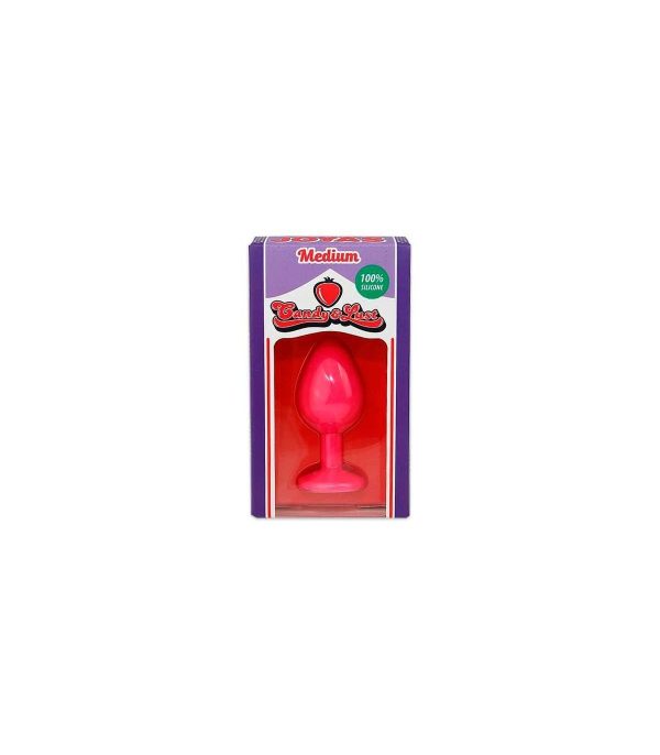 PLUG ANAL DE SILICONE COM JOIA ROSA CANDY LUST - Imagen 2