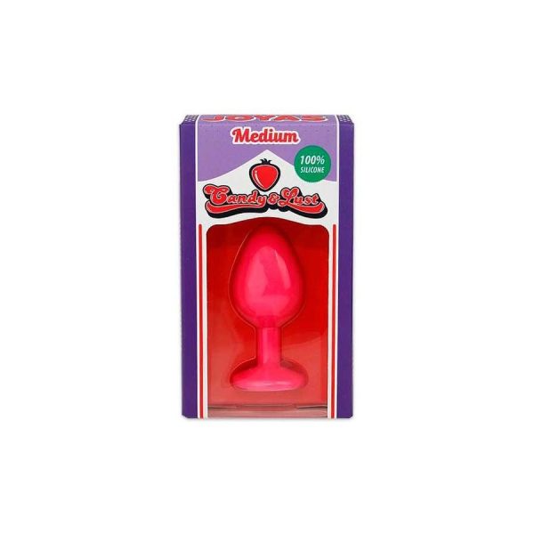 PLUG ANAL DE SILICONE COM JOIA ROSA CANDY LUST - Imagen 5