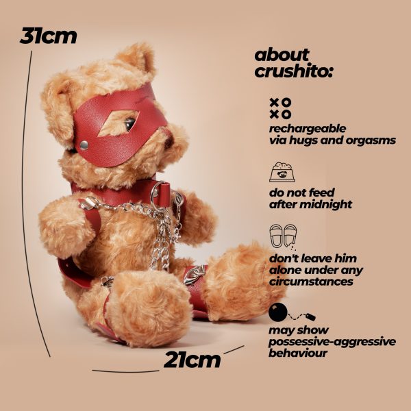 URSO DE PELÚCIA BONDAGE CRUSHITO VERMELHO 31CM CRUSHIOUS - Imagen 6