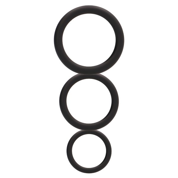 CONJUNTO DE ANÉIS PARA O PÉNIS ROUND COCK RINGS SET PRETOS - Imagen 2