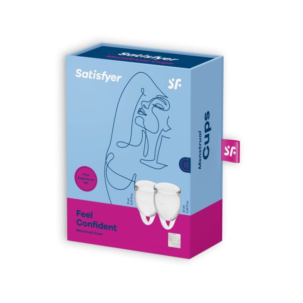 CONJUNTO DE 2 COPOS MENSTRUAIS FEEL CONFIDENT SATISFYER TRANSPARENTE - Imagen 3