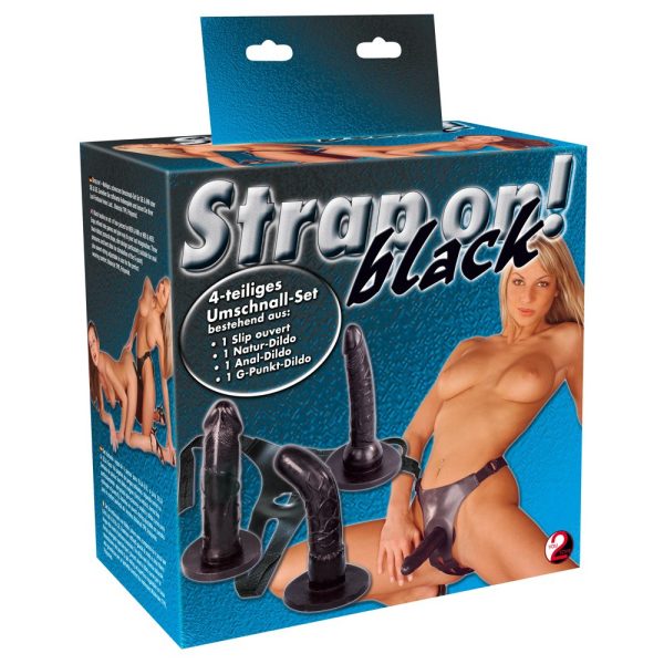 STRAP-ON COM 3 DILDOS PRETOS - Imagen 11