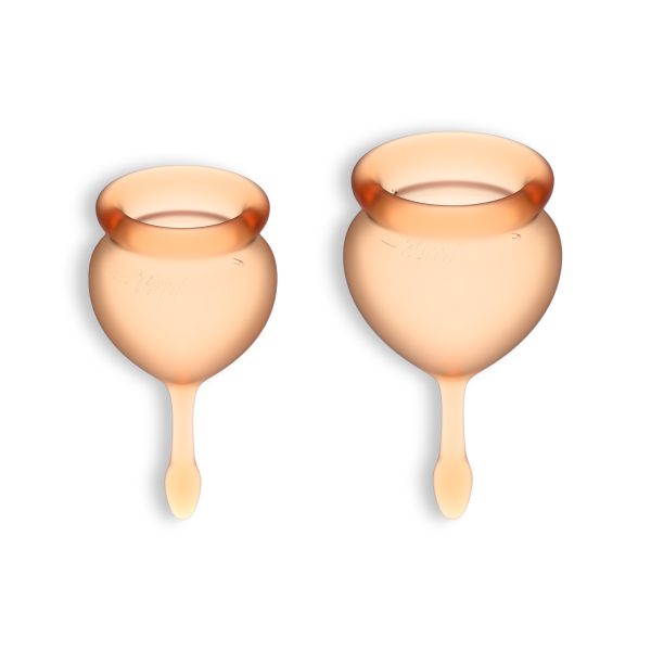CONJUNTO DE 2 COPOS MENSTRUAIS FEEL GOOD SATISFYER LARANJA - Imagen 2