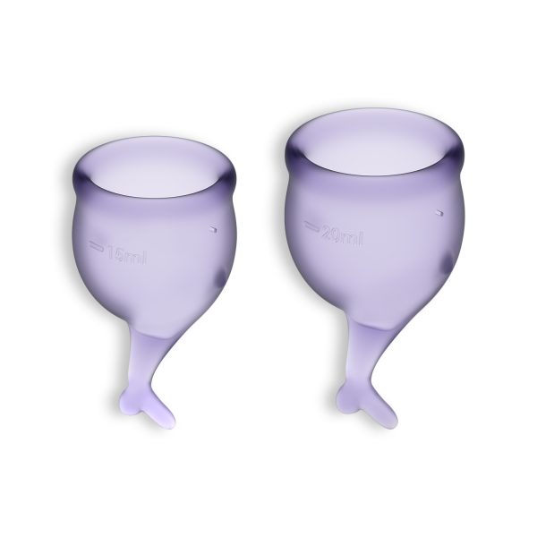 CONJUNTO DE 2 COPOS MENSTRUAIS FEEL SECURE SATISFYER LILÁS - Imagen 2