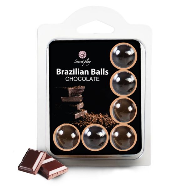 BOLAS LUBRIFICANTES BEIJÁVEIS BRAZILIAN BALLS SABOR A CHOCOLATE 6 x 4GR - Imagen 2