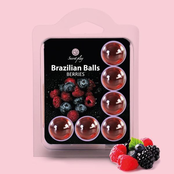 BOLAS LUBRIFICANTES BEIJÁVEIS BRAZILIAN BALLS SABOR A FRUTOS DO BOSQUE 6 x 4GR - Imagen 3