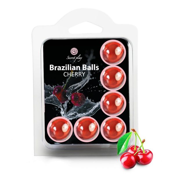 BOLAS LUBRIFICANTES BEIJÁVEIS BRAZILIAN BALLS SABOR A CEREJA 6 x 4GR - Imagen 2