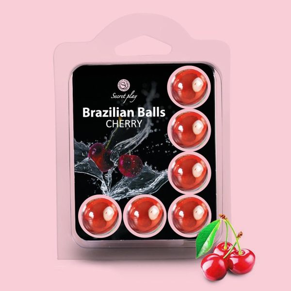 BOLAS LUBRIFICANTES BEIJÁVEIS BRAZILIAN BALLS SABOR A CEREJA 6 x 4GR - Imagen 3