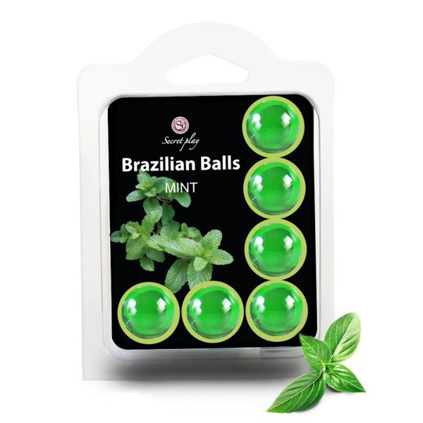 BOLAS LUBRIFICANTES BEIJÁVEIS BRAZILIAN BALLS SABOR A MENTA 6 x 4GR - Imagen 2