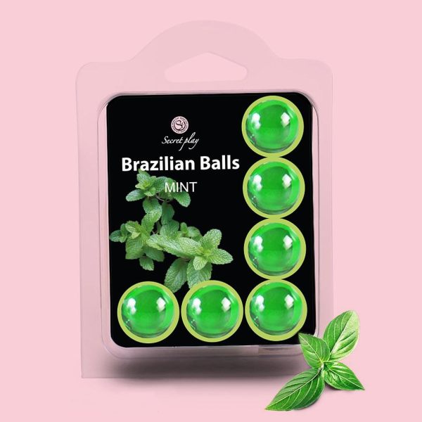 BOLAS LUBRIFICANTES BEIJÁVEIS BRAZILIAN BALLS SABOR A MENTA 6 x 4GR - Imagen 3