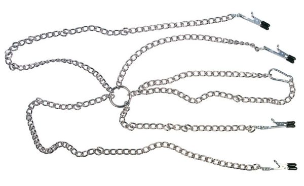 CORRENTE COM PINÇAS PARA OS MAMILOS E CLITÓRIS FETISH COLLECTION - Imagen 2