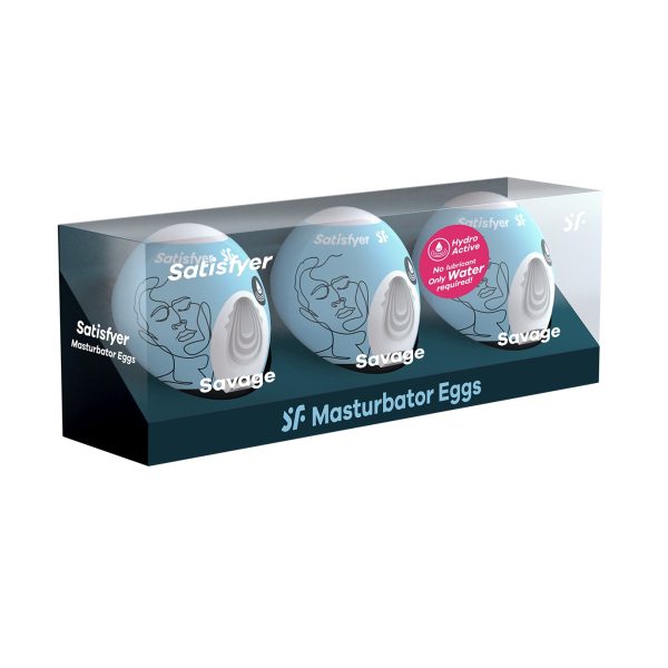 PACK DE 3 MASTURBADOR MASTURBATOR EGG SAVAGE SATISFYER - Imagen 2