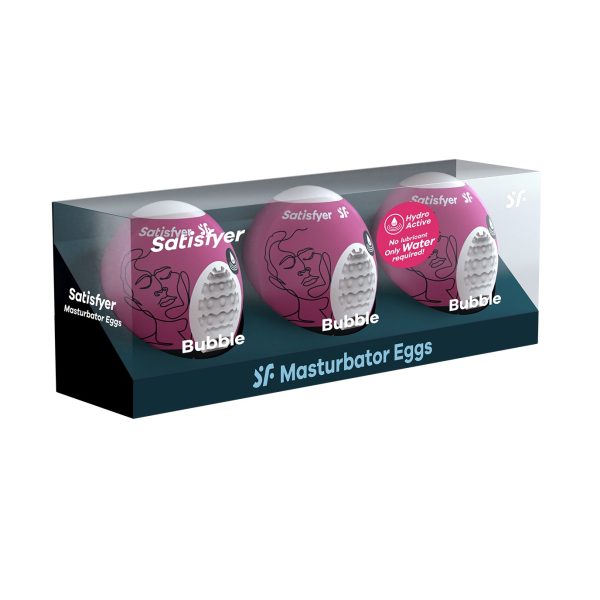 PACK DE 3 MASTURBADOR MASTURBATOR EGG BUBBLE SATISFYER - Imagen 2