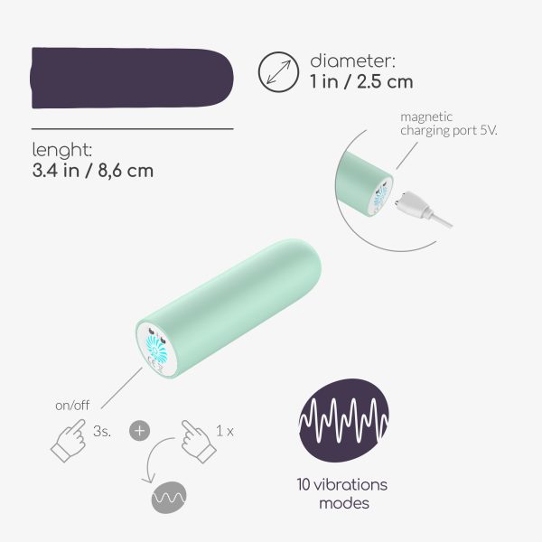 QUACKERS BALA VIBRATÓRIA RECARREGÁVEL POR USB VERDE MENTA CRUSHIOUS - Imagen 7