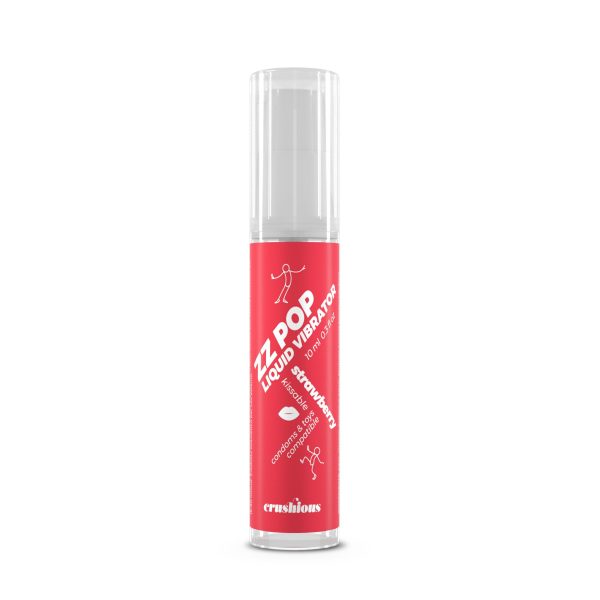 VIBRADOR LÍQUIDO ZZ POP COM AROMA MORANGO 10ML CRUSHIOUS - Imagen 2