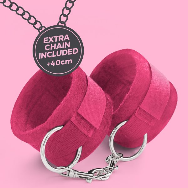ALGEMAS DE VELCRO TOUGH LOVE COM CORRENTE DE 40CM EXTRA CRUSHIOUS ROSA - Imagen 6