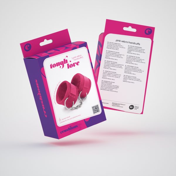 ALGEMAS DE VELCRO TOUGH LOVE COM CORRENTE DE 40CM EXTRA CRUSHIOUS ROSA - Imagen 5