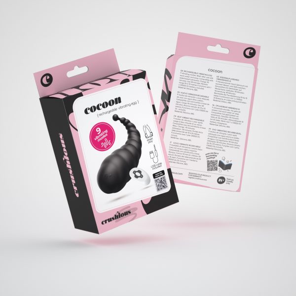 COCOON OVO VIBRATÓRIO RECARREGÁVEL COM COMANDO À DISTÂNCIA CRUSHIOUS PRETO - Imagen 8