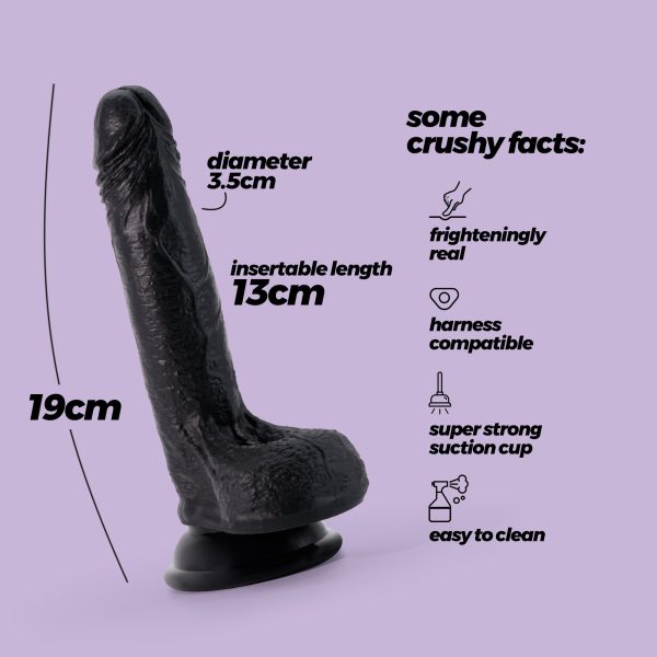 DILDO DE SILICONE LÍQUIDO INVIKTUS 7 CRUSHIOUS PRETO - Imagen 7