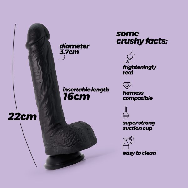 DILDO DE SILICONE LÍQUIDO INVIKTUS 8 CRUSHIOUS PRETO - Imagen 7