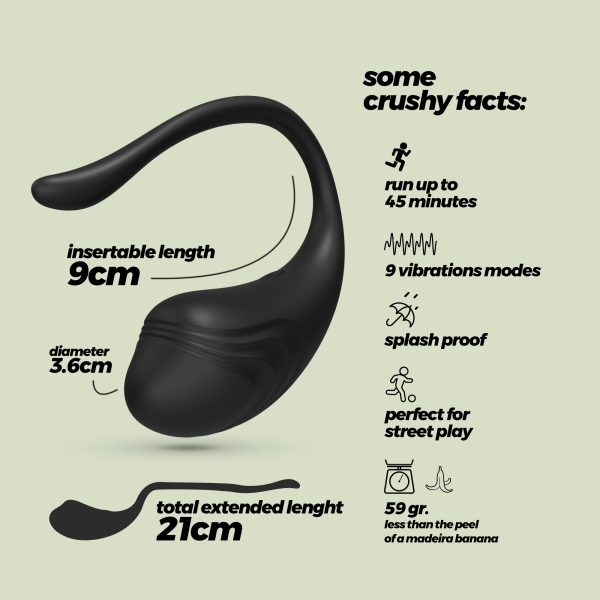 OVO VIBRATÓRIO RECARREGÁVEL COM COMANDO TAMAGO CRUSHIOUS PRETO - Imagen 8